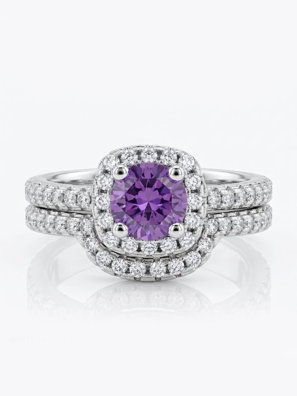 Purple Amethyst ring set, 925 Sterling Silver  Charmed Aroma